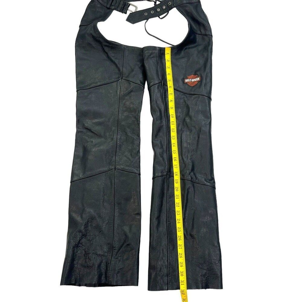 Re-Poshing✨️✨️Harley-Davidson Women's Genuine Leather Motorcycle Chaps - Picture 3 of 15